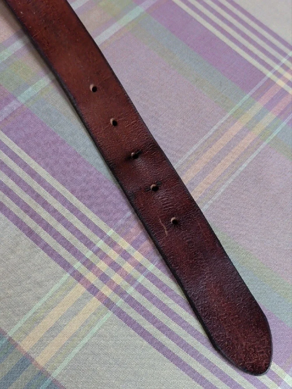 Zara Distressed Embossed Leather Belt